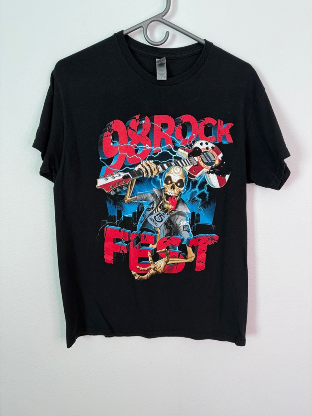 98ROCKFEST 15th Annual Black Graphic Tee Tampa FL Amalie Arena 2024 Size M